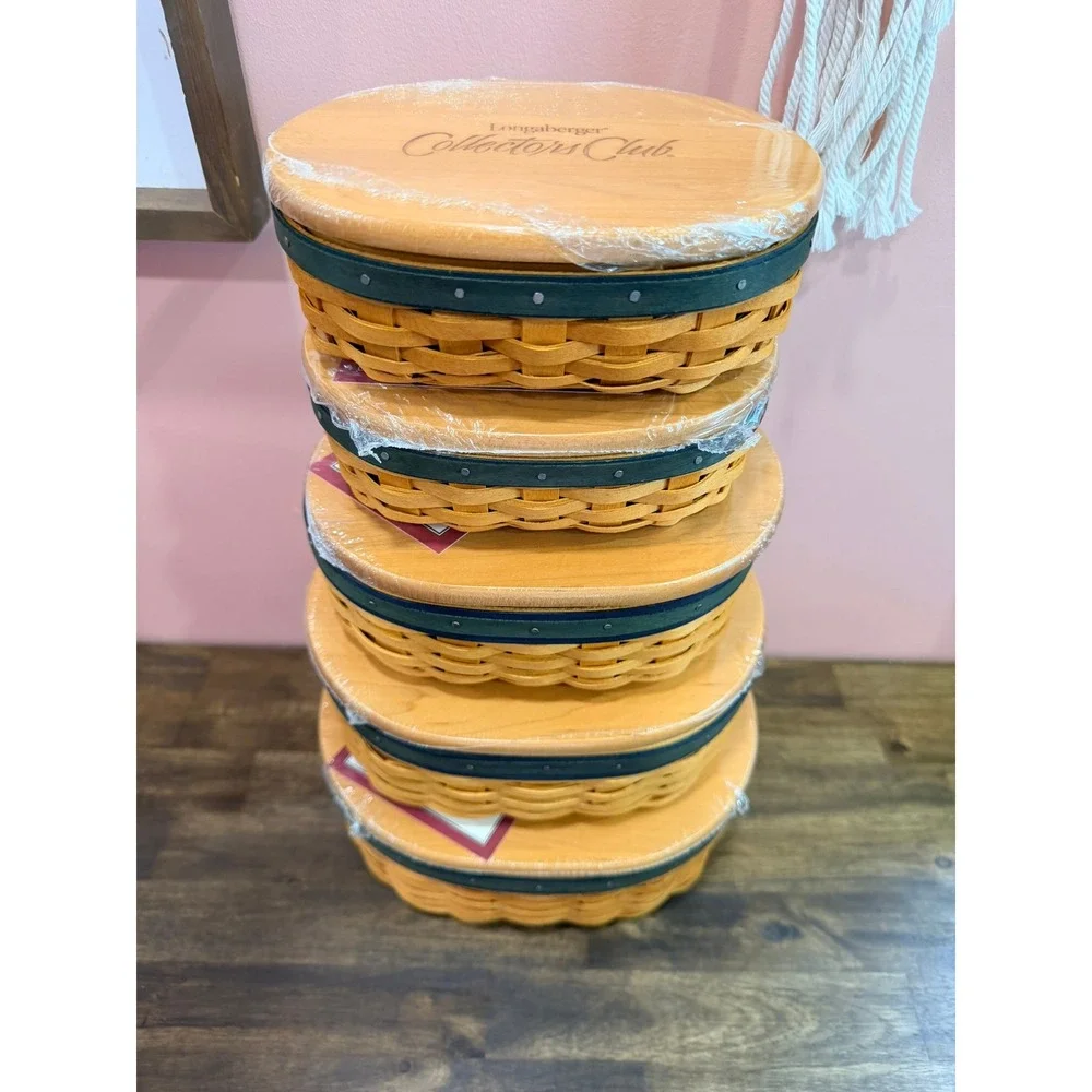 Longaberger Collectors Club Harmony Baskets Set #2-5 with Lids & Boxes NEW